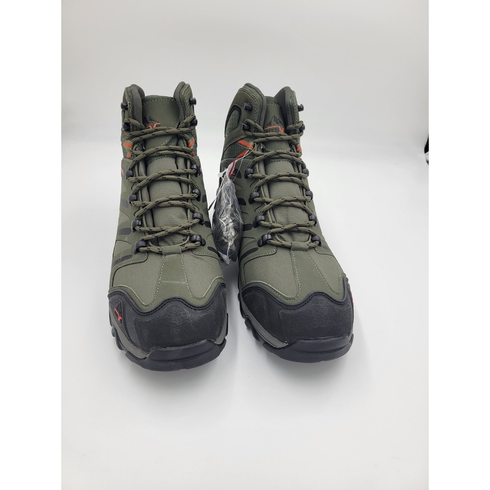 Men's Mid Ankle Hiking Boots Waterproof Outdoor Work Shoes Army Green BK Sz 14